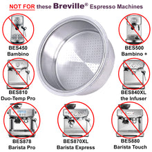 Load image into Gallery viewer, 50mm 2-Cup Dual Wall Pressurized Filter Basket - Compatible with Breville® Café Roma (ESP8 / ESP8XL), 800ES, ESP6 & BES200/250/400/800/820/830 Models